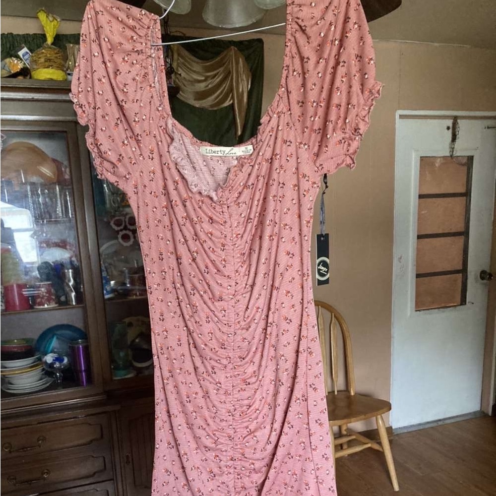 Pink dress off shoulder